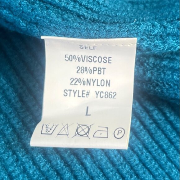 Fashpplar Ribbed Knit Sweater Womens Large Blue New - Picture 6 of 9